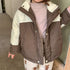 Winter children's cotton-padded jacket color matching plus velvet padded warm cotton-padded jacket